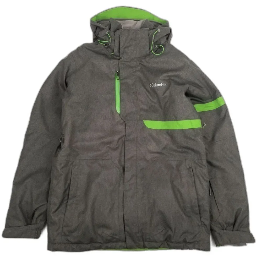 Columbia Fusion Exact Boulder Nylon Omni-Heat Waterproof Hooded Jacket Gorpcore